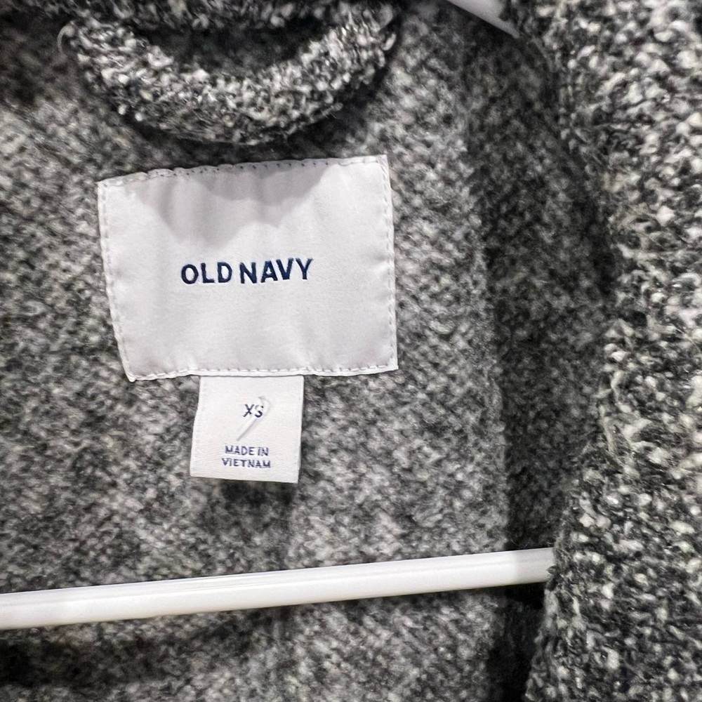 Old Navy XS Gray Heathered Jacket Blazer Cozy Open-Front Design - Picture 4 of 10